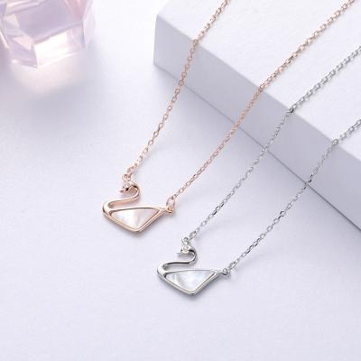 China Fashion Environmental Friendly High Quality S925 Sterling Silver Original Brand White Shell Swan Necklace for sale