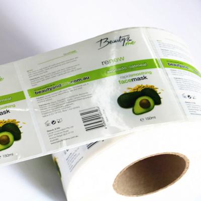 China New Waterproof Adhesive Plastic/Cosmetic Paper/Vinyl Sticker/PET Label Bottle Jar Materials For Packaging for sale