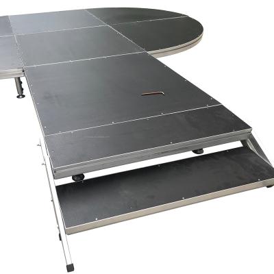 China Aluminum Alloy 6061-T6 TUV Test Loading Capacity Adjustable Legs Catwalk Stage Platform DJ Stage for sale