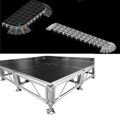 China Portable Waterproof Aluminum Alloy 6061-T6 Plywood High Quality Concert Risers DJ Stage Mobile Aluminum Platform for Party and Wedding for sale