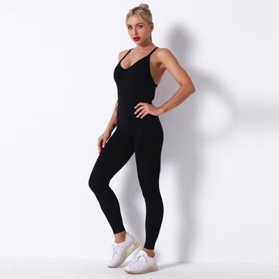 China New Breathable European and American Integrated One-piece Air Yoga Clothing Tight Yoga Suit for sale