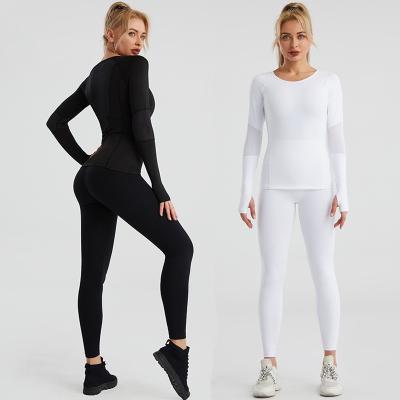 China New breathable yoga suit set European women and American frontier sportswear long sheathed quick-drying for sale