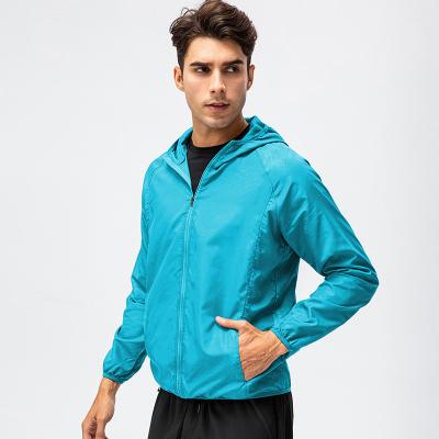 China Lightweight Breathable Quick-drying Anti-wrinkle Anorak Solid Color Men Sports Fitness Waterproof Jacket for sale