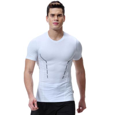 China Anti-Wrinkle Fashion Polyester Shorts Sheath Fitness Quick Dry Tight Fit Men's Breathable T-Shirt for sale