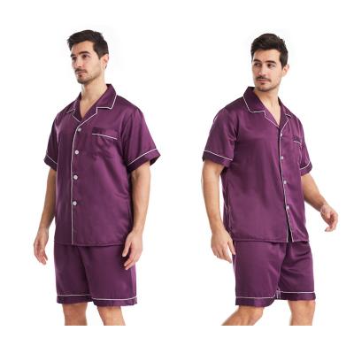 China 2022 American and European style pajamas men's sexy V-neck breathable polyester plus size home clothes for sale