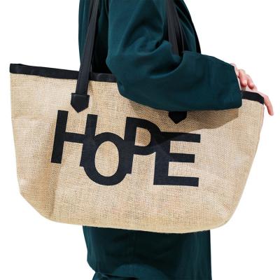 China Natural Recycled Handled Shopping Bags Custom Printed Logo Carrier Bag Eco-Friendly Linen Tote Bag for sale