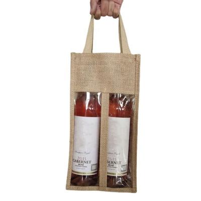 China Customized Handled Red Wine Washable Canvas Bag Cloth Red Wine Packaging Portable Bag Recycle Canvas Shopping Bag for sale