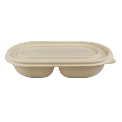 China Disposable Eco Friendly Stocked Biodegradable Disposable Lunch Box Biodegradable Corn Starch Food Container for sale