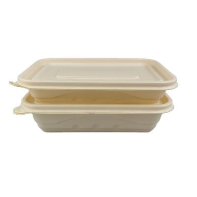 China Disposable Eco Friendly Stocked Biodegradable Eco Friendly Compostable Takeaway Food Container Customized Disposable Cornstarch Compostable Lunch Box for sale