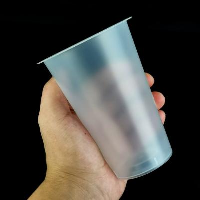 China Disposable  beverage cup Disposable wide brim plastic cup 90mm caliber 500ml sealed cup of soybean milk juice milk tea sold in factories or supermarkets for sale