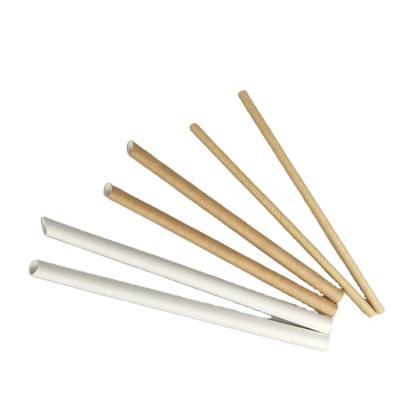 China Disposable Eco Friendly Stocked Biodegradable Top Selling Health Tasteless No-dye Brown Natural Kraft Paper Straw Boba Straws for sale