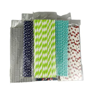 China Disposable Eco Friendly Stocked Biodegradable Paper Straws Paper Straw 100% Environmentally Friendly Biodegradable Customized Printing Individually Wrapped Paper Straws for sale