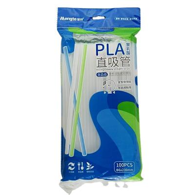 China Disposable Eco Friendly Stocked Biodegradable Disposable Long Drinking White Plastic Boba Bubble Tea Straw with logo for sale