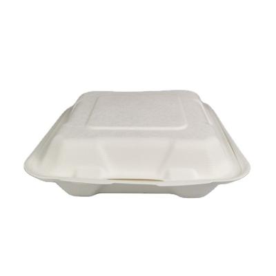 China Disposable Eco Friendly Stocked Biodegradable 100% Biodegradable Food Packaging Box Disposable Dinnerware sets Bagasse Fast Food Box Take out Paper Boxes for sale