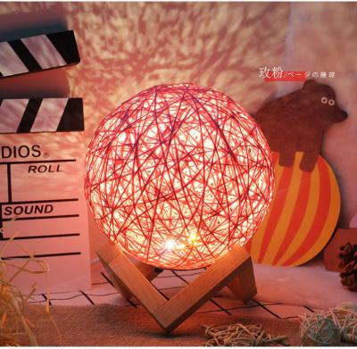 China Party decorations and creative rattan ball bedroom lights network celebrity atmosphere led desktop lamp gift moon children's starry sky projector wholesale for sale