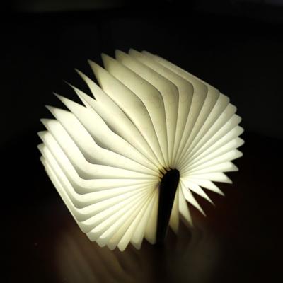 China It may be 180 Â ° and 360 Â ° New Portable Book Lamp Creative Folding Wood Grain Book Shape Gift Lamp PU for sale