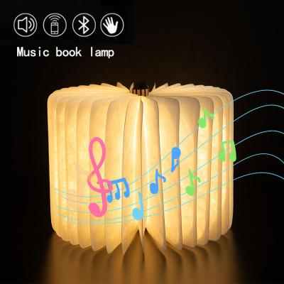 China Custom AirPlay Speaker LED Music Book Lamp USB Night Light Subwoofer Maker Speaker Music Notebook Lamp Christmas Gift for sale