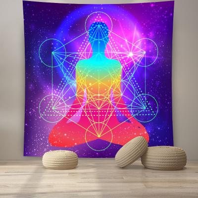 China Psychedelic Tapestry Southwest Indian Decoration Seven Chakras Yoga Meditation Dare Pattern Yoga Wall Hanging Hall Decor for sale