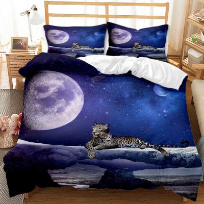 China Nondisposable Wholesale Custom Digital Printing Printing Luxury Digital Art Leopard Comforter Duvet Cover Set for sale