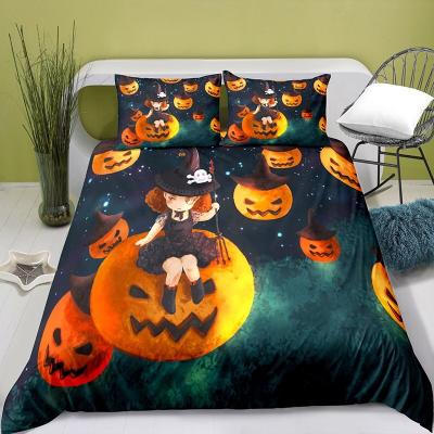 China Nondisposable Elements 3D Halloween Christmas Nondisposable Elements Halloween 3D Comforter Cover Quilt Cover Bedding Set 3pices Sheets Cover for sale