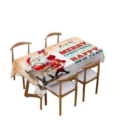 China Modern Christmas New Year Decoration Waterproof Home Kitchen Rectangle Customized Luxury Table Cloth for sale