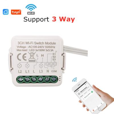 China Smart Home Wireless Wifi Switch Relay Module 3 Strip Controller Timer Lamp Switch Voice Control Works With Alexa Google Home for sale