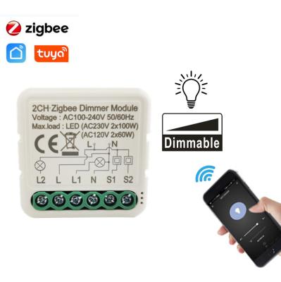 China Dimmer Switch 1/2 Strip Smart Home Switch Tuya Smart Zigbee WiFi LED Lamp Switch Module Smart Home Works with Alexa Google Home for sale