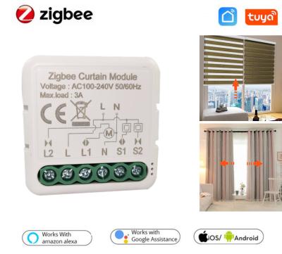 China Tuya ZigBee Smart Home Switch Smart Home Switch Module Smart Curtain Module for Blind Roller Shutter Motor Compatible with Alexa Google Home for sale