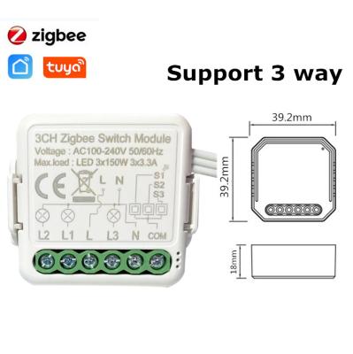 China Zigbee Smart Home Switch Zigbee Home Automation In-Wall Relay Smart Switch 3/4 Band Zigbee Smart Switch Module Compatible With Amazon Alexa for sale