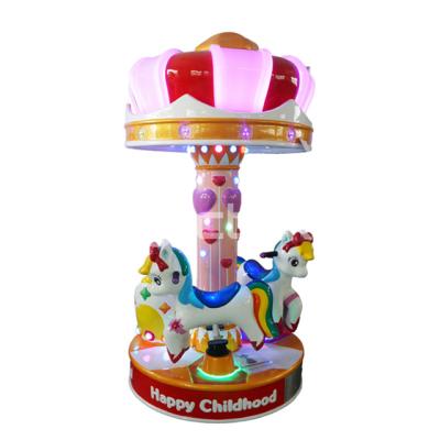 China Carousel Arcade Game Machine Mini Carousel Kiddie Rides Musical Fiberglass Amusement Parks 3 Players for sale