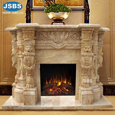 China Contemporary Elegant Natural Indoor Marble Fireplace Royal Fireplace for sale