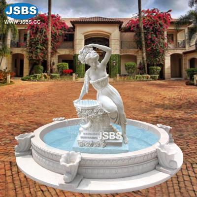 China Durable and Artistic Stone Fountain | Water Fountain Statues | Marble Nude Lady Fountain For Patio Decoration for sale