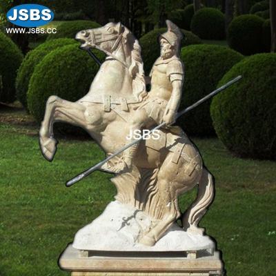 China Modern Marble Famous Roman Soldier With His Horse Statue Sculpture Garden Landscape Venue Decoration for sale