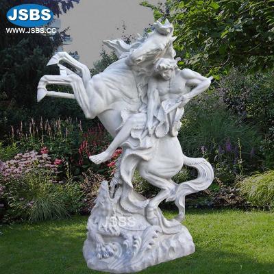 China Durable Custom Hand Carved White Marble Gladiator Sculpture for sale