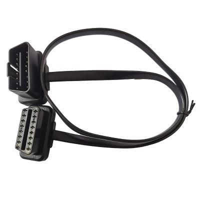 China Aftermarket Automotive Industries Obd2 Connector Obd Cable Male To Female Obd2 Extension Flat Cable for sale