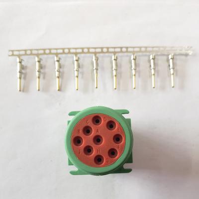 China Aftermarket Automotive Industries German 9-Pin SAE J1939 Male Green Connector Kit 16-18AWG Pins for sale