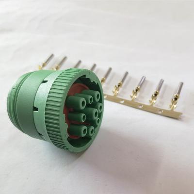 China Automotive Aftermarket Industries Green Type German 9 Pin J1939 Female Connector With 9 PCS Terminals for sale