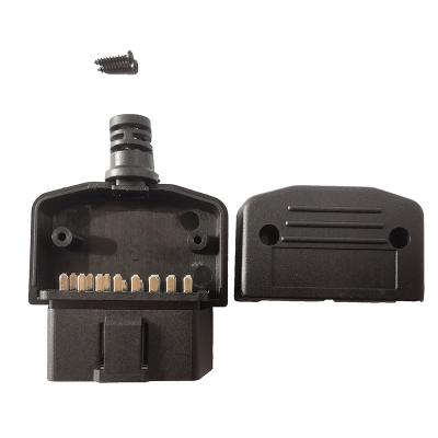 China Offline Aftermarket Automotive Industries Car OBD2 Male Connector OBD Half Moon Housing Back for sale