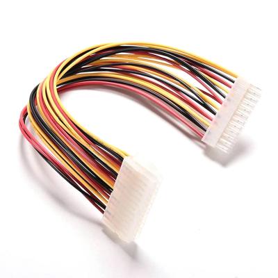 China PSU power supply wire 24pin male 18AWG ATX 24 Pin Female Motherboard Computer to 24 PSU Extension Cable PC Adapter by Pin Female for sale