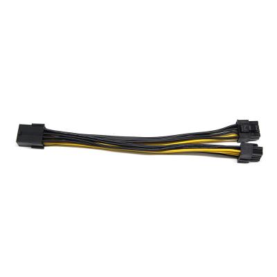 China COMPUTER PCI Express PCIE 8 Pin to Dual 8 (6+2) Pin Graphics Card Power Cable 20cm Motherboard GPU Power Supply Splitter Cable for sale