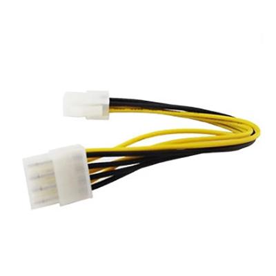 China COMPUTER ATX 4 Pin Male to 8 Pin Female PC CPU Power Supply Extension Cable Cord Connector Adapter 4P Male 8P CPU Power Wire Female for sale