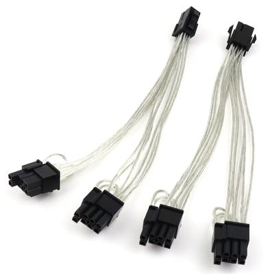 China Custom Wholesale Professional 6Pin COMPUTER Motherboard Power Cable To Dual 8 (6+2) Pin Graphics Card Power Splitter Cable For Computer PC for sale