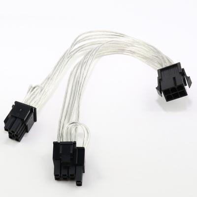 China COMPUTER 6 Pin PCI to 2 PCIE Dual 8 (6+2) Pin Extension Wire PCI GPU Splitter Hub Power Cable Cord Motherboard Graphics Video Card for sale