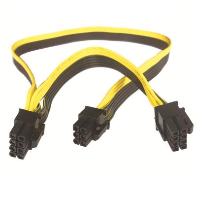 China COMPUTER 18AWG 6 Pin Male to Dual 8Pin (6+2) Male PCI-E GPU Graphics Card Power Cable Power Extension Cable Video Cord for sale