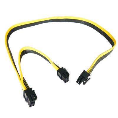 China COMPUTER PCI Express 6 Pin to Dual (6+2) 8 Pin ATX GPU Power Supply Cable PCI-e 8pin 1 to 2 Graphics Card Power Extension Cable for sale