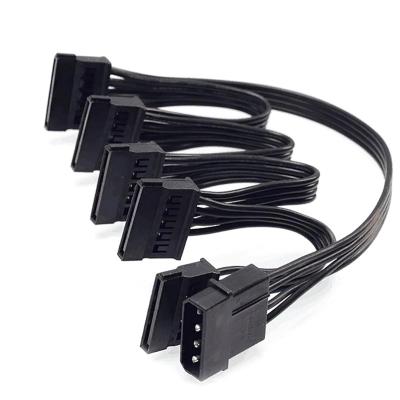 China COMPUTER 4Pin 18AWG IDE Molex Cable To 5 Ports 15Pin SATA Hard Drive Sector Cord HDD SSD PC Server DIY Computer Extension Cable 60cm for sale