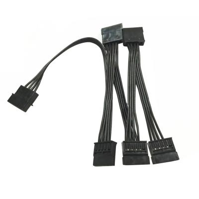 China COMPUTER 4pin IDE 1 to 5 SATA 15 Pin Hard Drive Power Supply Splitter Cable Cord for DIY PC Split 4 Pin 15 Pin Power Wire to HDD Pin Customize for sale