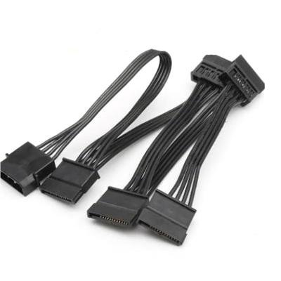 China COMPUTER 4Pin 18AWG Wire for Hard Drive 4pin IDE Molex to 5-Port 15Pin SATA Power Cable Cord Lead HDD SSD PC Server DIY HOT for sale