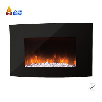 China Hotel Curved Master Glass Flame Electric Fireplace Remote Control for sale