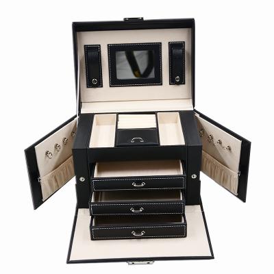 China Custom All In One Luxury Jewelry Box Big Size With Handle Eco Friendly for sale